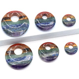 7 Chakras Round Crystal Amulet Pendant for Jewelry Making
