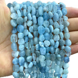 Natural Stone Aquamarine Irregular Gravel Spacer Beads 8-10mm
