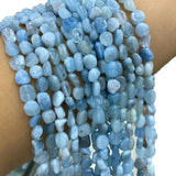 Natural Stone Aquamarine Irregular Gravel Spacer Beads 8-10mm