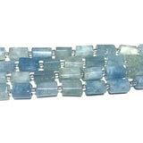 Aquamarine Loose Faceted Cylinder Gemstone Spacer Beads for DIY Bracelet