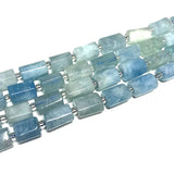 Aquamarine Loose Faceted Cylinder Gemstone Spacer Beads for DIY Bracelet