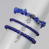 Natural Stone Bracelet Women Multilayer Beads Bracelet Pendant Amethyst Healing