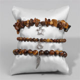 Natural Stone Bracelet Women Multilayer Beads Bracelet Pendant Amethyst Healing