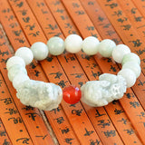 Natural Stone Double PiXiu Bracelet 10mm Lucky Men Women Jewelry