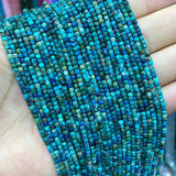 Chrysocolla Turquoise Square Gemstone Beads 2.5-3MM 15''