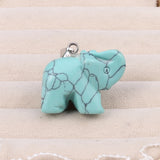 Stone Elephant Pendants Indian Agate Opal Crystal for Jewelry Making Diy Women