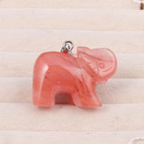 Stone Elephant Pendants Indian Agate Opal Crystal for Jewelry Making Diy Women