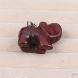 Stone Elephant Pendants Indian Agate Opal Crystal for Jewelry Making Diy Women