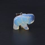 Stone Elephant Pendants Indian Agate Opal Crystal for Jewelry Making Diy Women