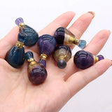 Fluorite Perfume Bottle Pendant Reiki Healing Vial for DIY Jewelry Making