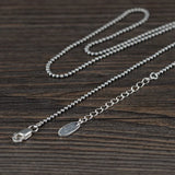 925 Silver Round Beads Necklace for Women Jewelry 1.5mm Thickness