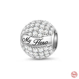 925 Silver Ukraine Flag Beads Pendant My Hero Charms