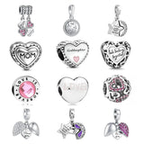 925 Silver Love Pendant Bead for Bracelet DIY Jewelry Gift