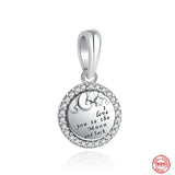 925 Silver Love Pendant Bead for Bracelet DIY Jewelry Gift