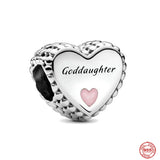 925 Silver Love Pendant Bead for Bracelet DIY Jewelry Gift