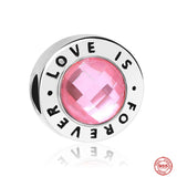 925 Silver Love Pendant Bead for Bracelet DIY Jewelry Gift