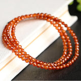 Orange Red Garnet Natural Stone Bracelet for Women Beauty Health