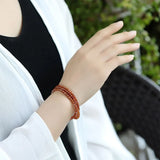 Orange Red Garnet Natural Stone Bracelet for Women Beauty Health