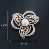 14K Solid Diamond Flower Brooch Bohemia Engagement Jewelry