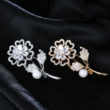 S925 Silver Wedding Flower Brooch Diamond Noble Brooches