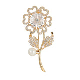 S925 Silver Wedding Flower Brooch Diamond Noble Brooches