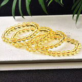 Popcorn Citrine Bracelet Yellow Gemstone Clear Round Beads Men Women Bracelet