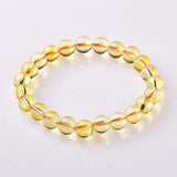 Popcorn Citrine Bracelet Yellow Gemstone Clear Round Beads Men Women Bracelet