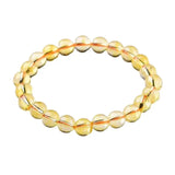 Popcorn Citrine Bracelet Yellow Gemstone Clear Round Beads Men Women Bracelet