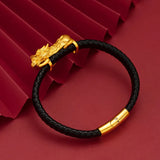 18K Leather Rope Bracelet for Men