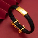 18K Leather Rope Bracelet for Men