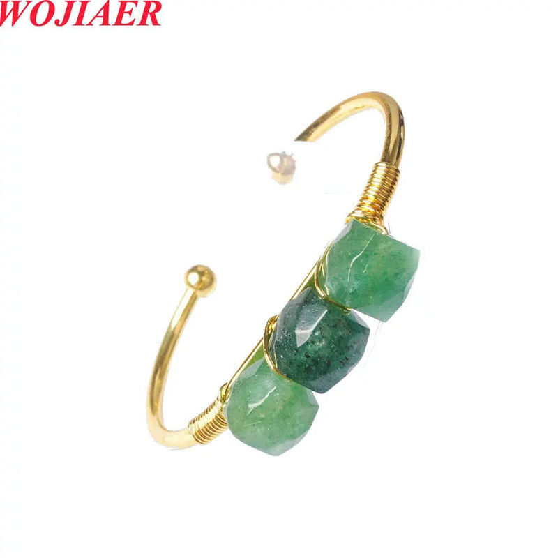Retro Tigers Eye Quartzs Stone Bangle Bracelet for Women Girls