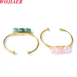 Retro Tigers Eye Quartzs Stone Bangle Bracelet for Women Girls