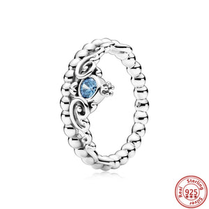 925 Silver Heart Crown Zircon Ring Women Infinite Charms Jewelry