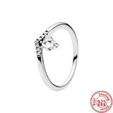 925 Silver Heart Crown Zircon Ring Women Infinite Charms Jewelry