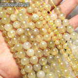 Natural Quartz Rutilated Stone Beads 6/8mm Strand 15''