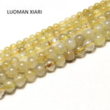 Natural Quartz Rutilated Stone Beads 6/8mm Strand 15''
