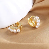 S925 Silver 12MM Pearls Zircon Earrings Women Engagement Anniversary Gift