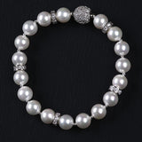 Shell Pear Bead Silver Bracelet