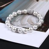 Shell Pear Bead Silver Bracelet