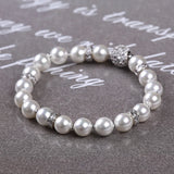 Shell Pear Bead Silver Bracelet