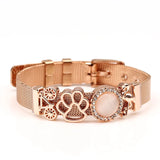 Stainless Steel Mesh Watch Bracelet - Bear Paws Bicycle Cryst