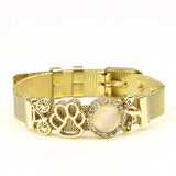 Stainless Steel Mesh Watch Bracelet - Bear Paws Bicycle Cryst