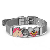 Stainless Steel Mesh Watch Bracelet - Bear Paws Bicycle Cryst