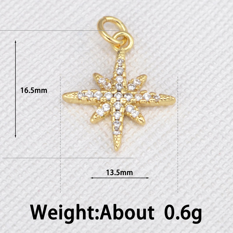 Zircon Star Pendants for Women Diy Jewelry Accessories