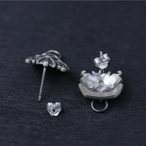 Sterling Silver Dragon's Son Stud Earrings 10.5x13.2mm
