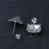 Sterling Silver Dragon's Son Stud Earrings 10.5x13.2mm