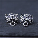 Sterling Silver Dragon's Son Stud Earrings 10.5x13.2mm