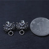 Sterling Silver Dragon's Son Stud Earrings 10.5x13.2mm