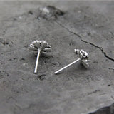 Sterling S925 Silver Luck Flower Stud Earrings 8.5mmW