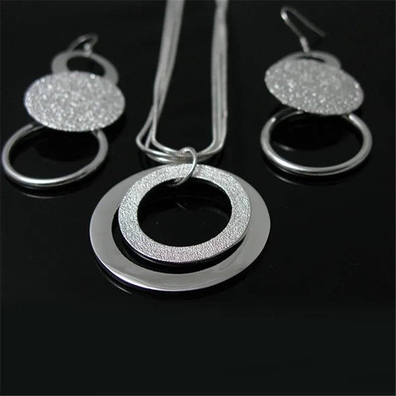925 Sterling Silver Round Jewelry Set for Women Wedding Party